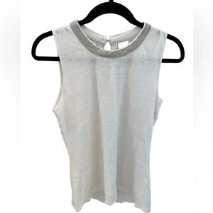 NWT Ecru Embellished Tank Top